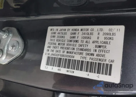 2011 Acura Tsx 2.4 z USA, uszkodzony, nr VIN JH4CU2F68BC009084